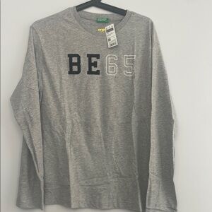 United Colors Of Benetton Gray Long Sleeve Tees